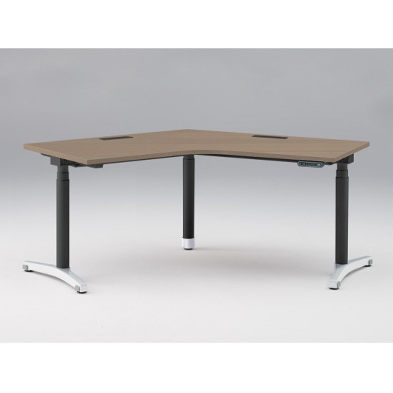 JZD-2277KB-APM トイロ 120度オペレーションデスク インジケータ―付昇降スイッチタイプ アルミミラー脚 W1200×D1200<配送時組立サービス付> 1台 イトーキ 【通販モノタロウ】