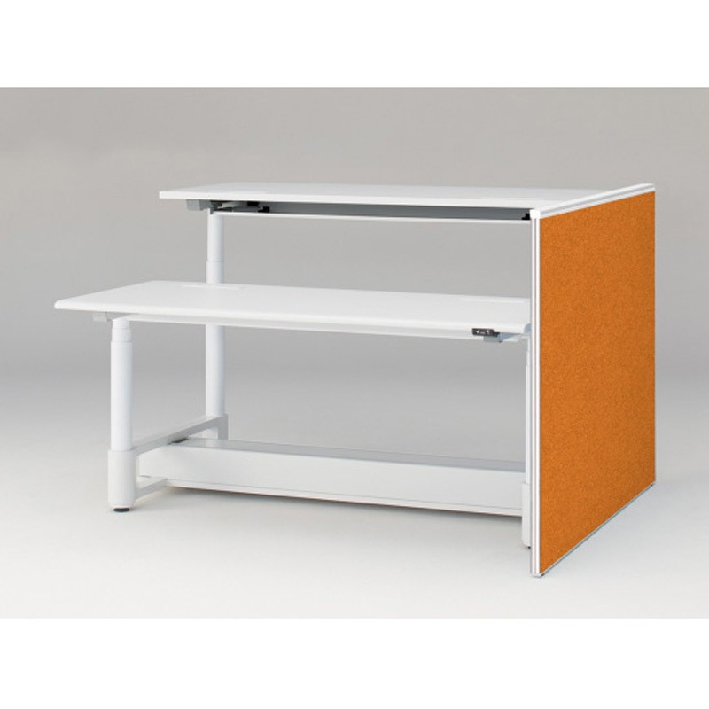 JZ-1410XKYNW9D3 トイロツインデスクD1400用 エンドロングパネル H1040 不織布FY<配送時組立サービス付> イトーキ ホワイト 奥行32mm  JZ-1410XKYNW9D3