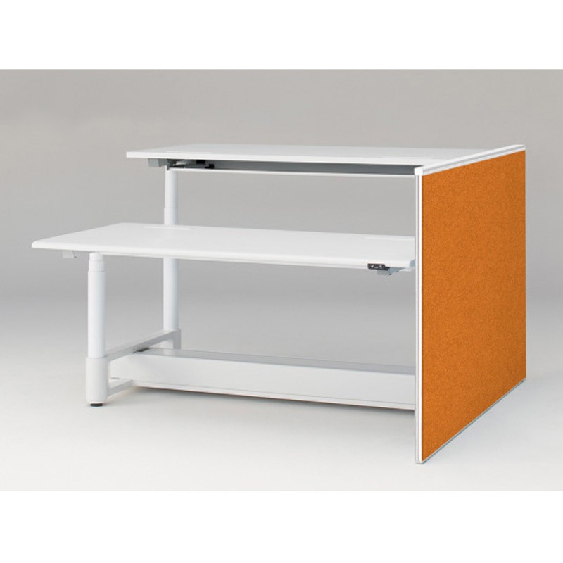 JZ-1610XKYNW9D3 トイロツインデスクD1600用 エンドロングパネル H1040 不織布FY<配送時組立サービス付> イトーキ ホワイト 奥行32mm  JZ-1610XKYNW9D3