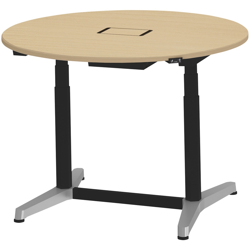 JZT-12CWA1-APX トイロ 円型テーブル 配線カバー付 昇降スイッチタイプ アルミミラー脚 Φ1200<配送時組立サービス付> 1台 イトーキ 【通販モノタロウ】