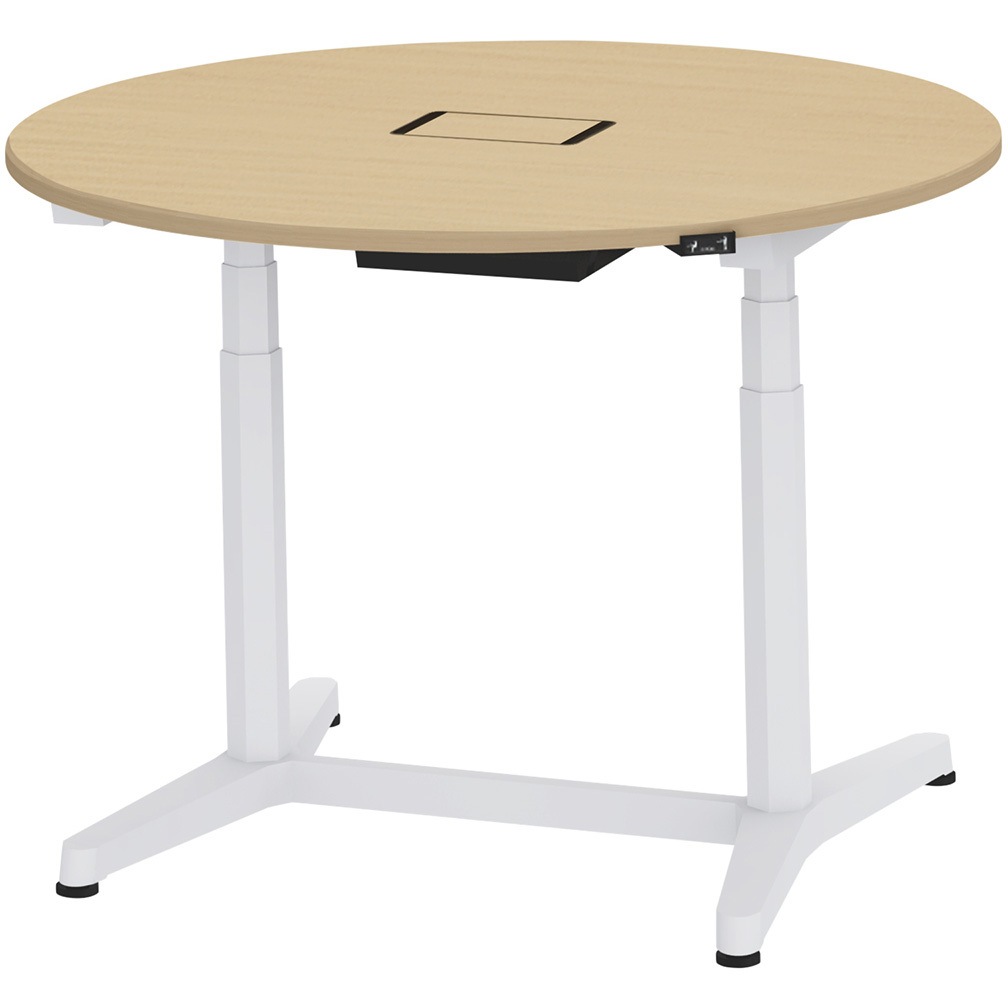 JZT-12CWA1-AWX トイロ 円型テーブル 配線カバー付 昇降スイッチタイプ 塗装脚 Φ1200<配送時組立サービス付> 1台 イトーキ 【通販モノタロウ】