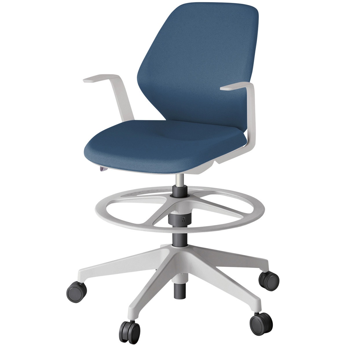 KG-925PVP-NNN3 キュアチェア ハイポジションタイプ 肘付 クロスバック 樹脂脚<配送時組立サービス付> イトーキ ガス上下調節 ホワイト 高さ955mm幅680mm奥行615mm  KG-925PVP-NNN3