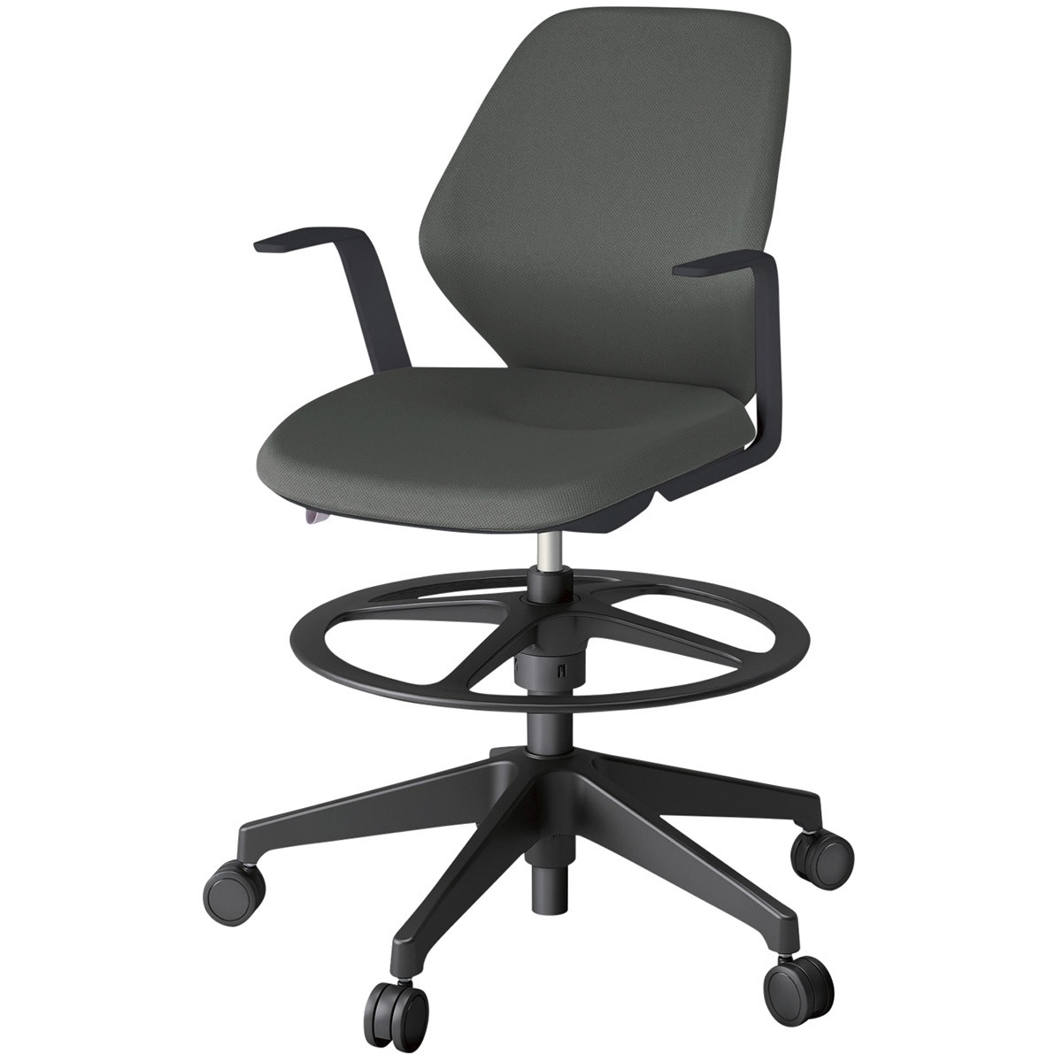 KG-925PVP-TTC3 キュアチェア ハイポジションタイプ 肘付 クロスバック 樹脂脚<配送時組立サービス付> イトーキ ガス上下調節 ホワイト 高さ955mm幅680mm奥行615mm  KG-925PVP-TTC3