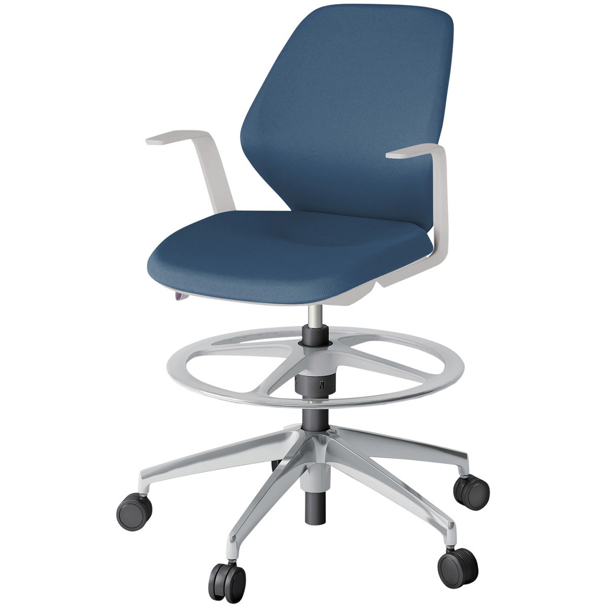 KG-925PVP-ZNN3 キュアチェア ハイポジションタイプ 肘付 クロスバック アルミミラー脚<配送時組立サービス付> 1台 イトーキ 【通販モノタロウ】