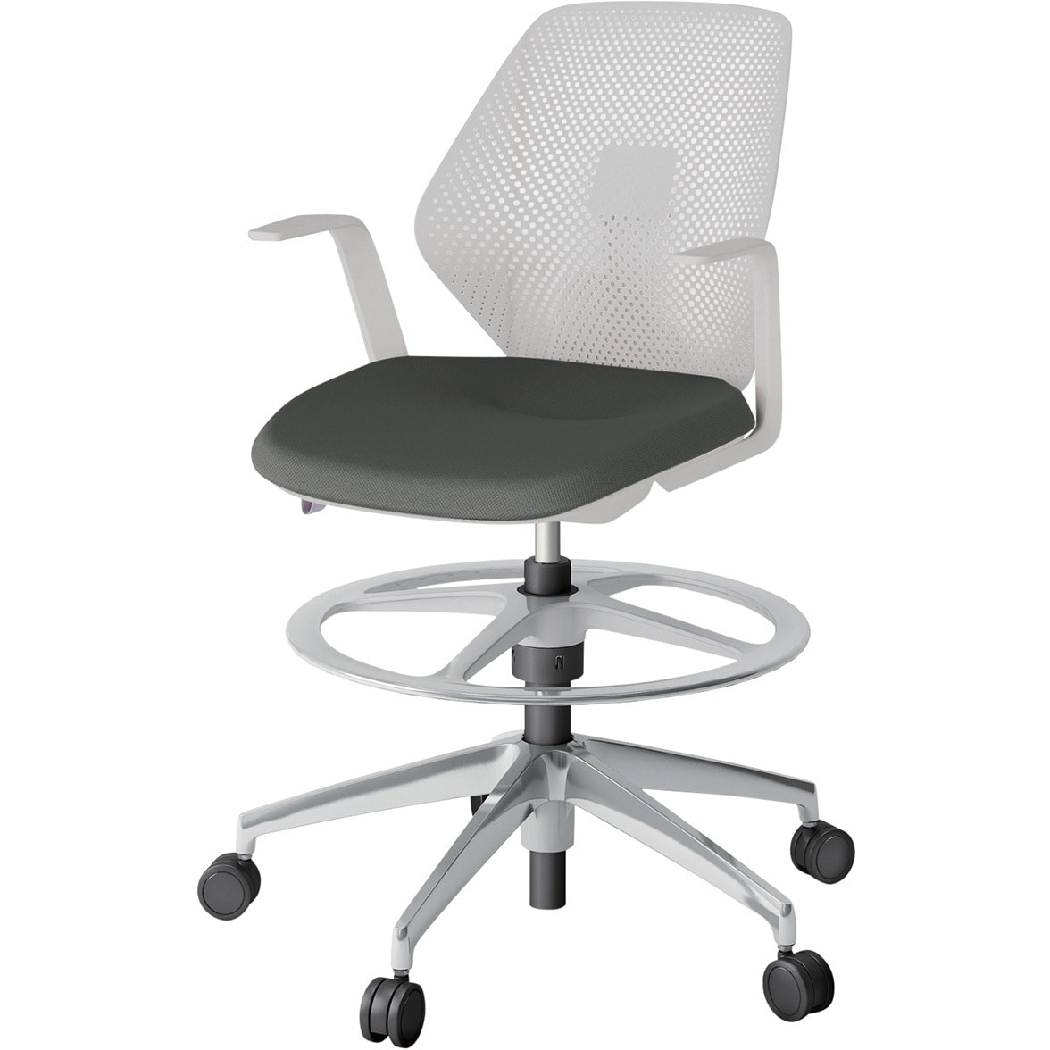 KG-965PVP-ZNC3 キュアチェア ハイポジションタイプ 肘付 樹脂メッシュバック アルミミラー脚<配送時組立サービス付> 1台 イトーキ 【通販モノタロウ】