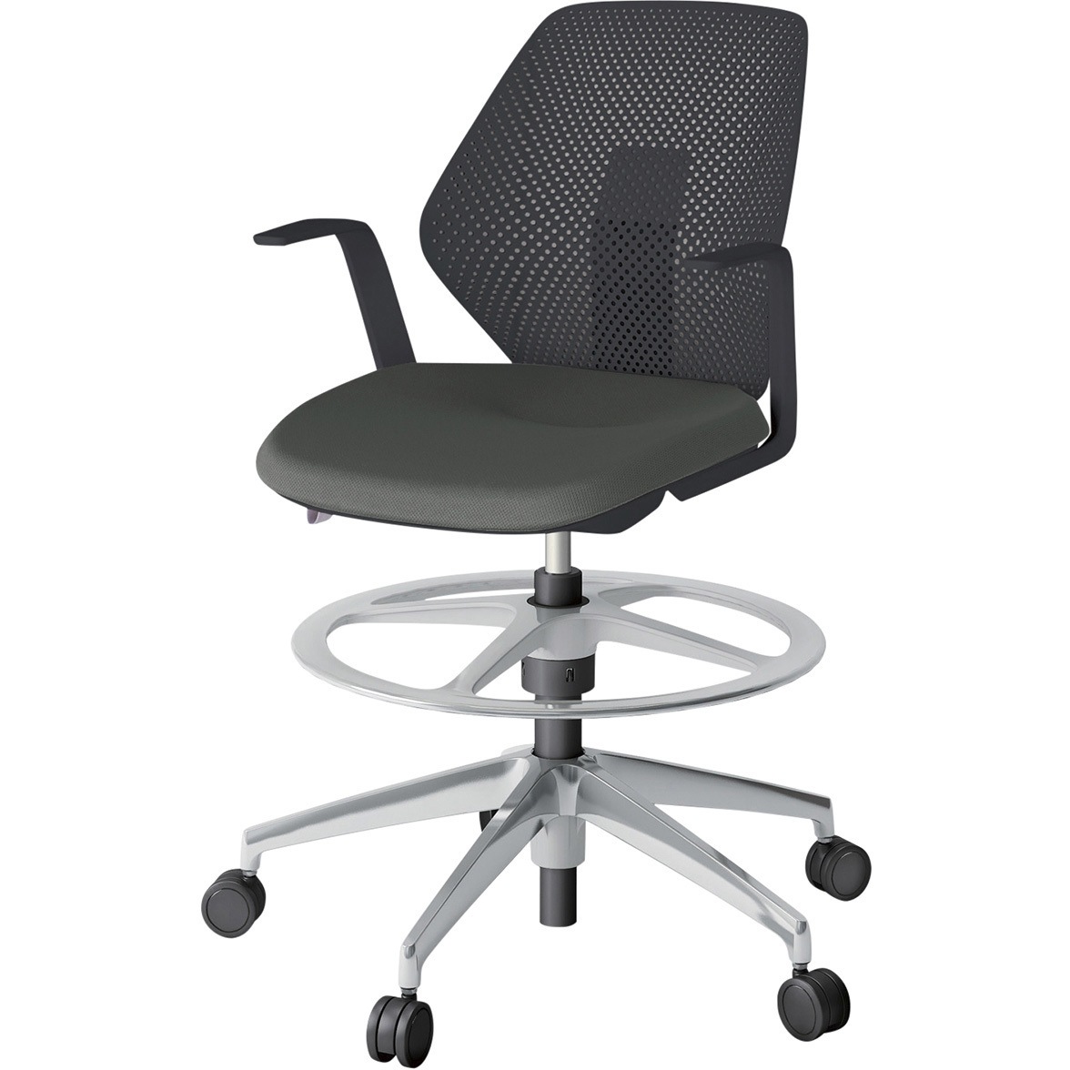 KG-965PVP-ZTC3 キュアチェア ハイポジションタイプ 肘付 樹脂メッシュバック アルミミラー脚<配送時組立サービス付> 1台 イトーキ 【通販モノタロウ】