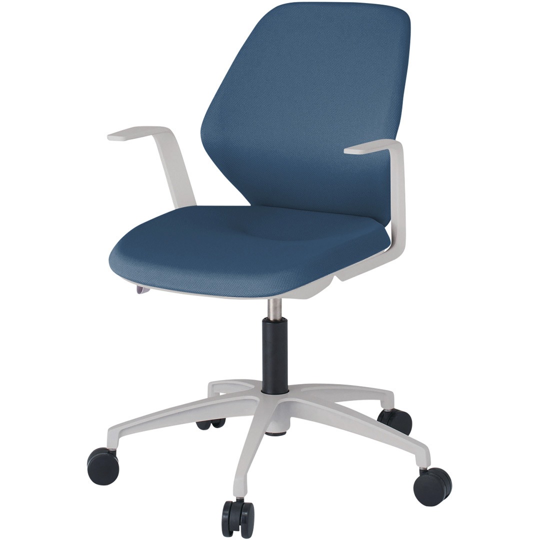 KG-925PV-NNN3 キュアチェア クロスバック 肘付 5本・アルミ塗装脚 ナイロンキャスター<配送時組立サービス付> 1台 イトーキ 【通販モノタロウ】