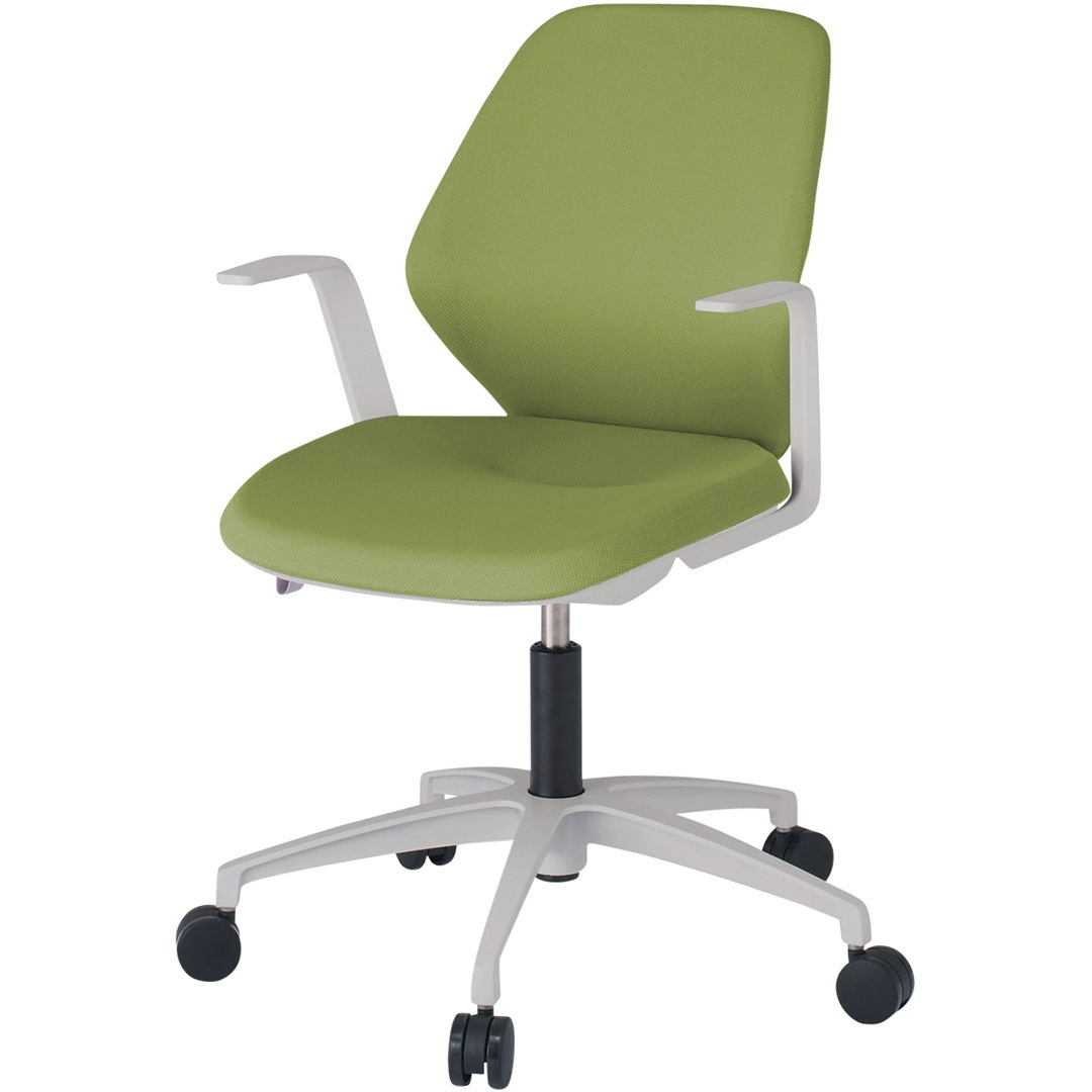 KG-925PV-NNQ7 キュアチェア クロスバック 肘付 5本・アルミ塗装脚 ナイロンキャスター<配送時組立サービス付> 1台 イトーキ 【通販モノタロウ】 38,337円