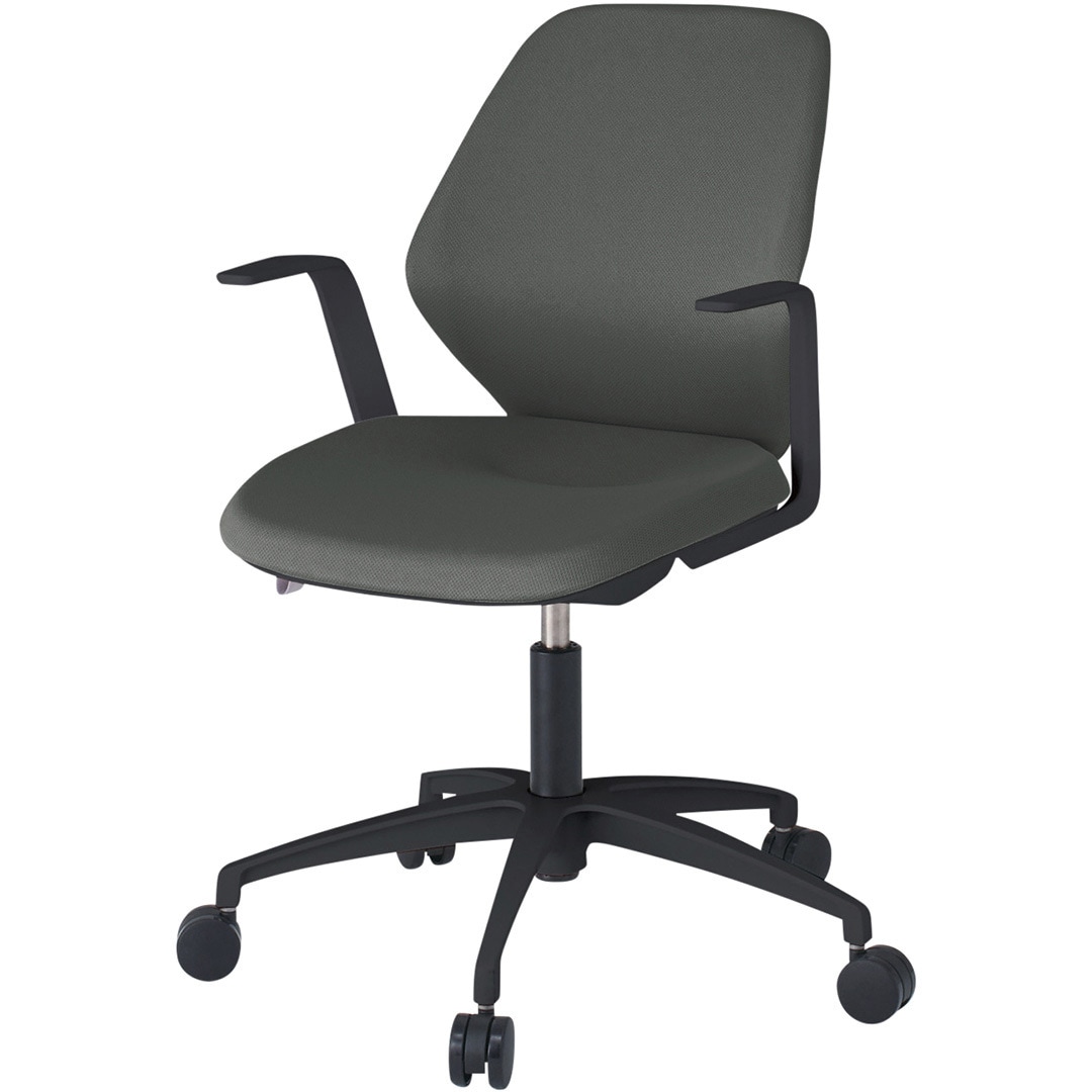 KG-925PV-TTC3 キュアチェア クロスバック 肘付 5本・アルミ塗装脚 ナイロンキャスター<配送時組立サービス付> 1台 イトーキ 【通販モノタロウ】