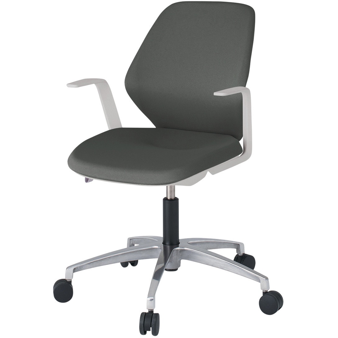 KG-925PV-ZNC3 キュアチェア クロスバック 肘付 5本・アルミミラー脚 ナイロンキャスター<配送時組立サービス付> 1台 イトーキ 【通販モノタロウ】