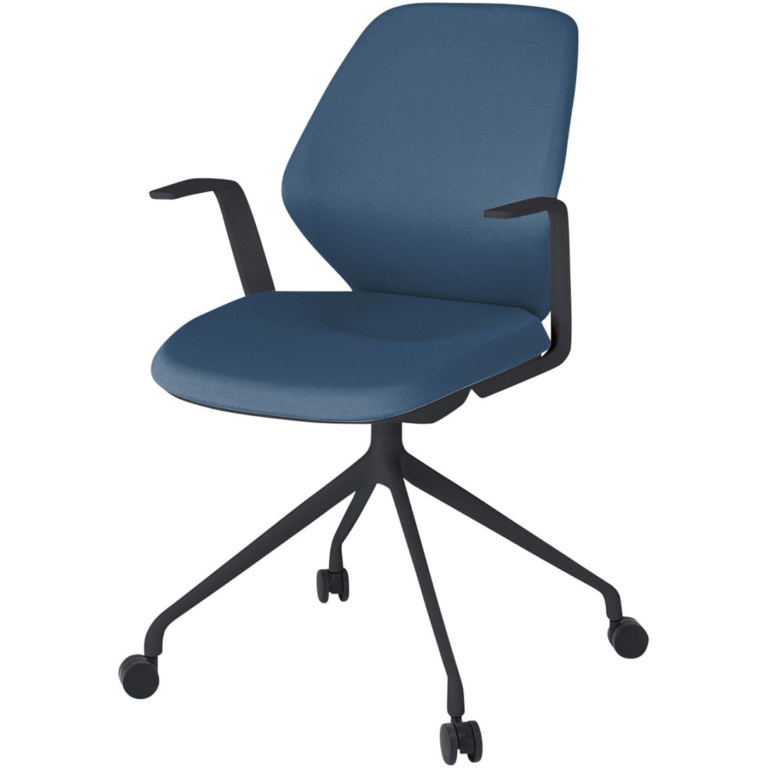 KG-945PV-TTN3 キュアチェア クロスバック 肘付 4本・アルミ塗装脚 ナイロンキャスター<配送時組立サービス付> 1台 イトーキ 【通販モノタロウ】