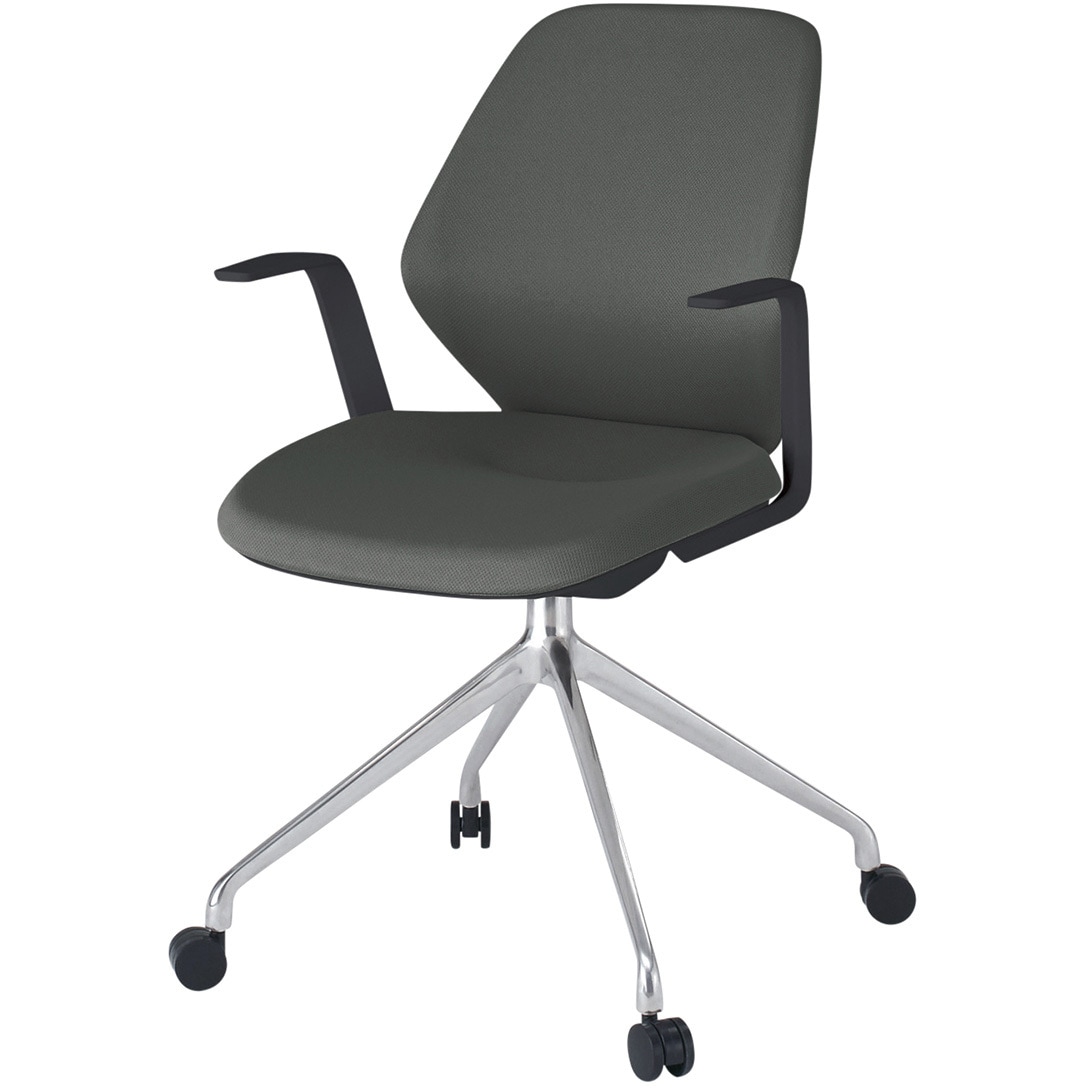 KG-945PV-ZTC3 キュアチェア クロスバック 肘付 4本・アルミミラー脚 ナイロンキャスター<配送時組立サービス付> 1台 イトーキ 【通販モノタロウ】