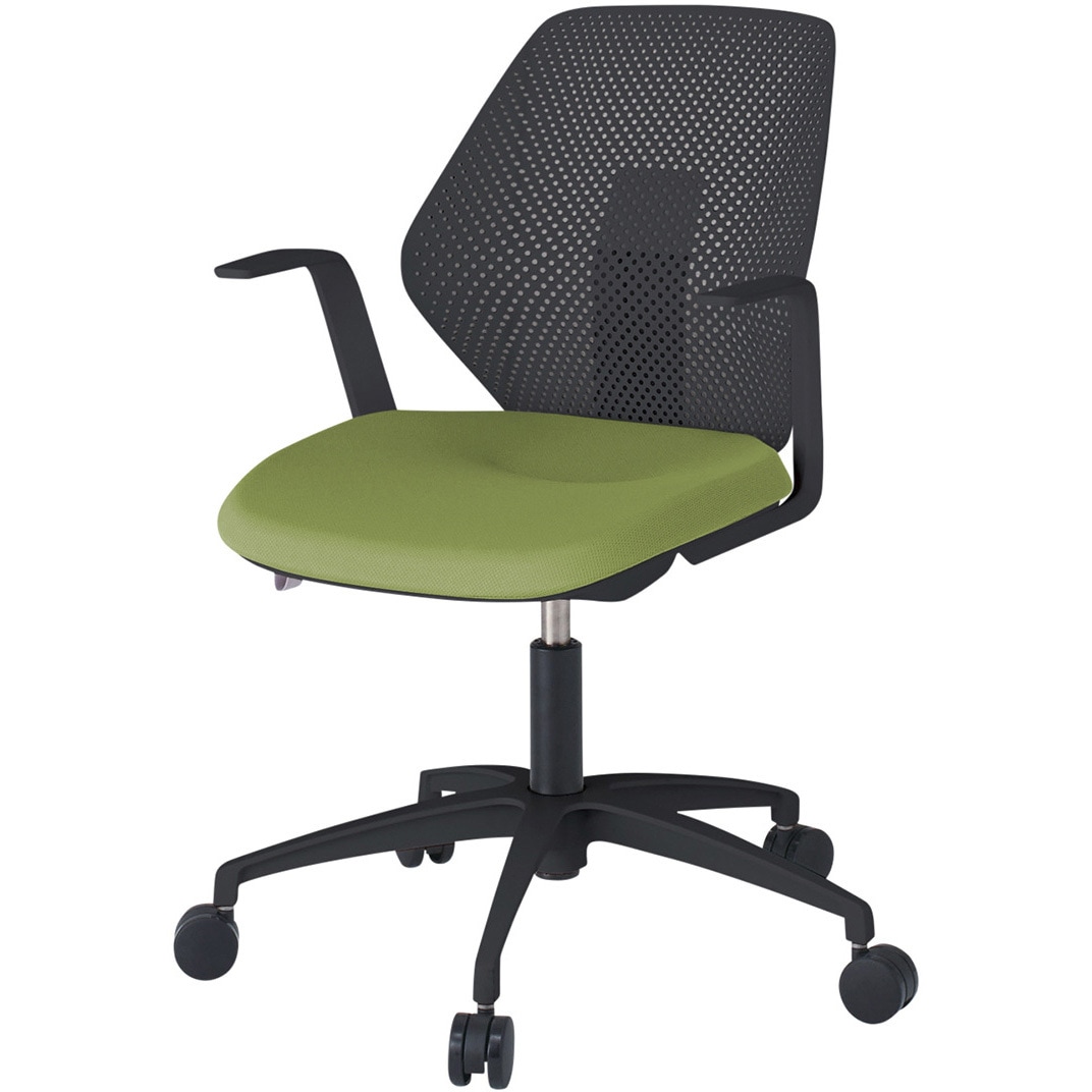 KG-965PVM-TTQ7 キュアチェア 樹脂メッシュバック 肘付 5本・アルミ塗装脚 ウレタンキャスター<配送時組立サービス付> 1台 イトーキ 【通販モノタロウ】