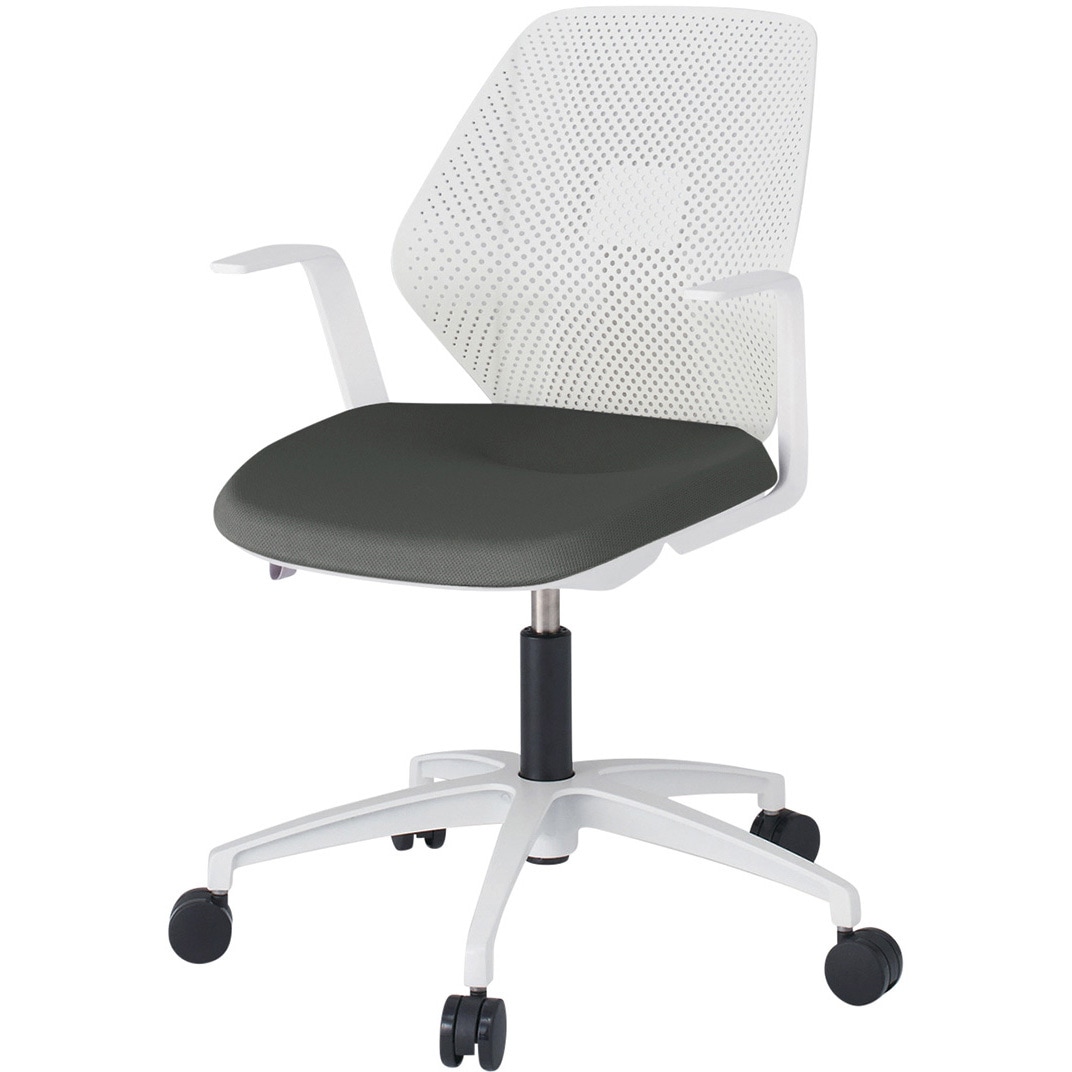 KG-965PVM-WWC3 キュアチェア 樹脂メッシュバック 肘付 5本・アルミ塗装脚 ウレタンキャスター<配送時組立サービス付> 1台 イトーキ 【通販モノタロウ】