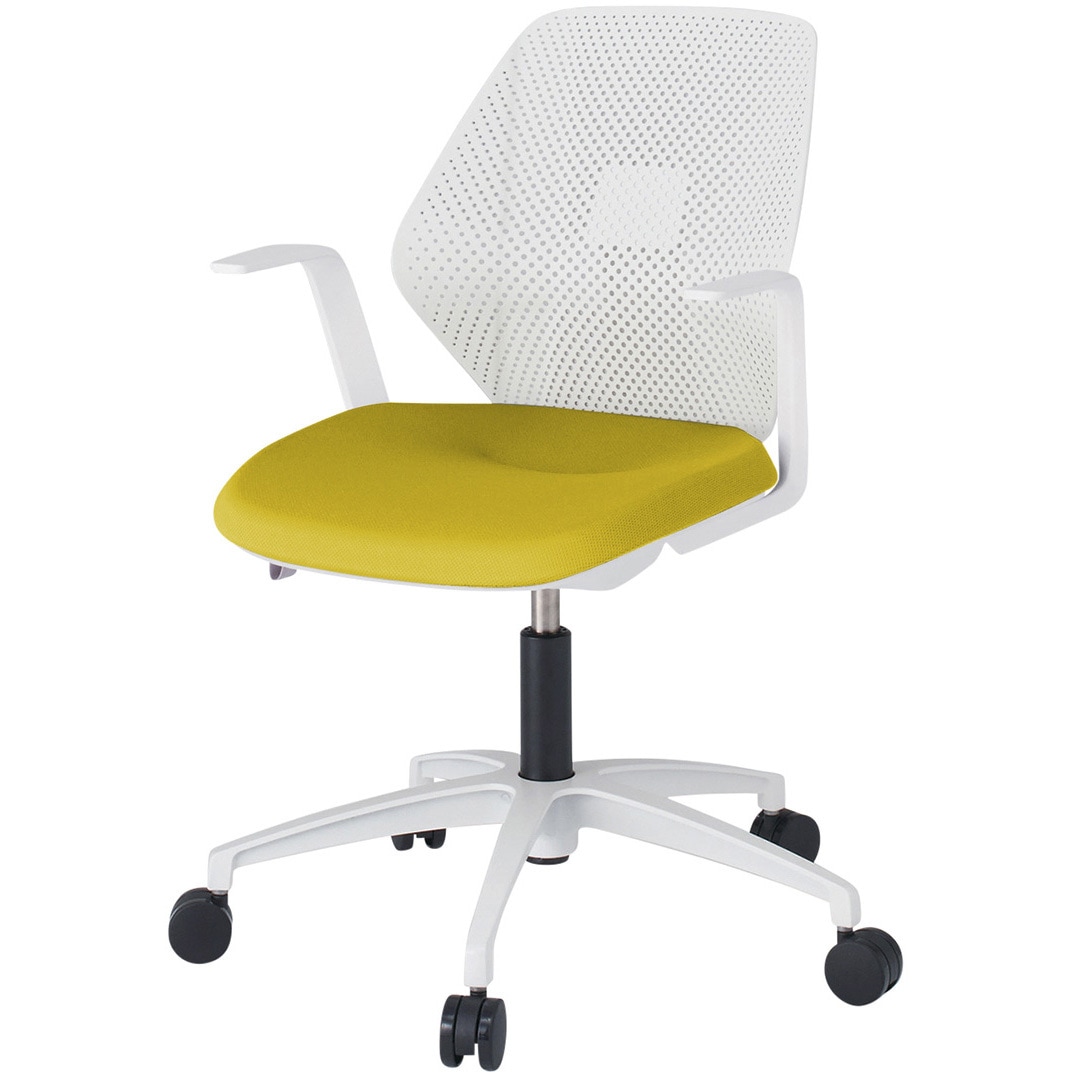 KG-965PVM-WWU5 キュアチェア 樹脂メッシュバック 肘付 5本・アルミ塗装脚 ウレタンキャスター<配送時組立サービス付> 1台 イトーキ 【通販モノタロウ】