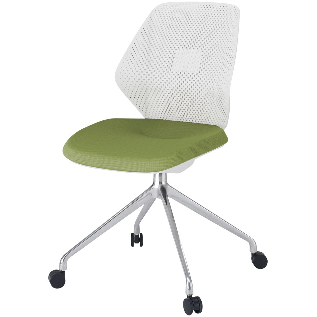 KG-980PV-ZWQ7 キュアチェア 樹脂メッシュバック 4本・アルミミラー脚 ナイロンキャスター<配送時組立サービス付> 1台 イトーキ 【通販モノタロウ】