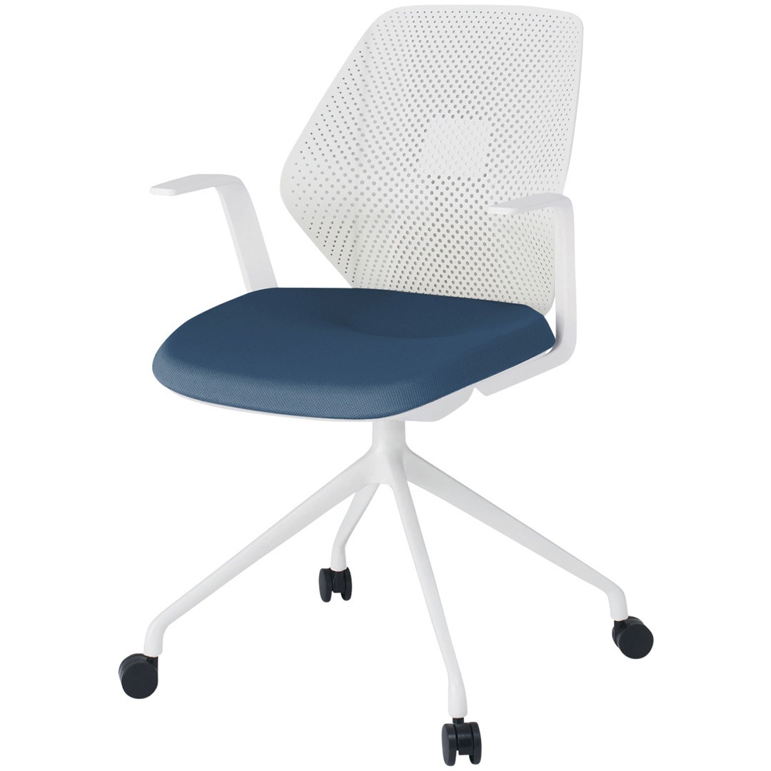 KG-985PV-WWN3 キュアチェア 樹脂メッシュバック 肘付 4本・アルミ塗装脚 ナイロンキャスター<配送時組立サービス付> 1台 イトーキ 【通販モノタロウ】