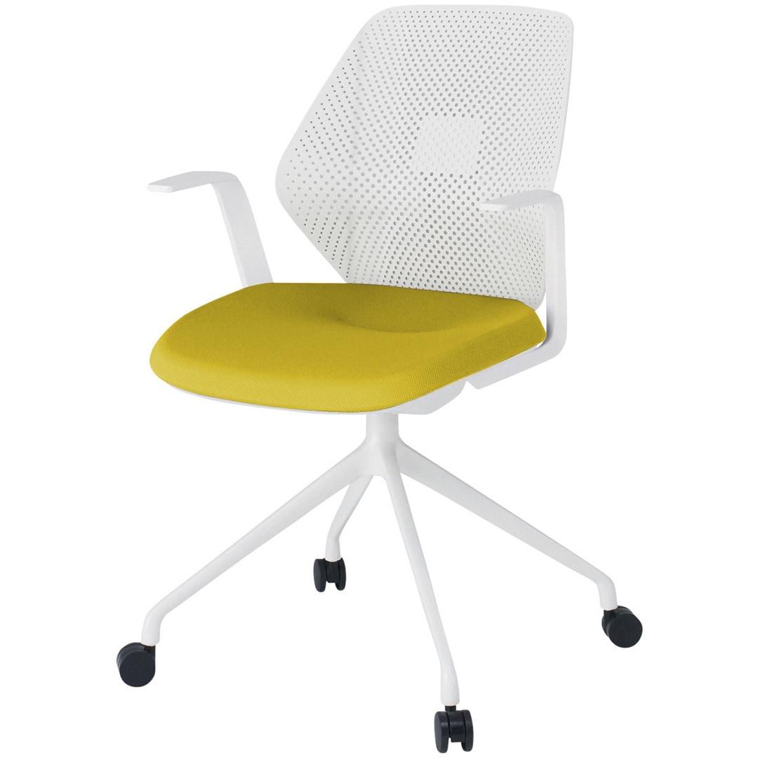 KG-985PVM1WWU5 キュアチェア 樹脂メッシュバック 肘付 4本・アルミ塗装脚 ウレタンキャスター<配送時組立サービス付> 1台 イトーキ 【通販モノタロウ】