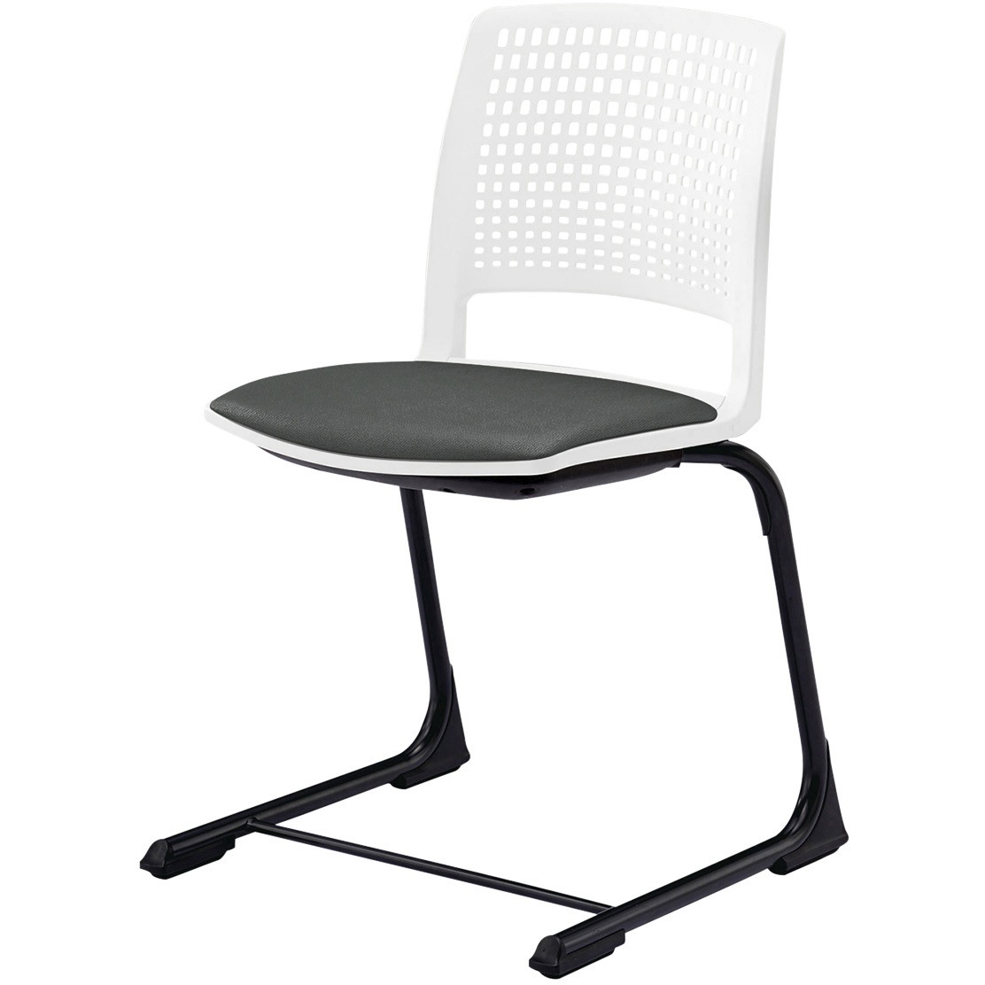 KLD511PV-T1W8C3 レスパス チェア 座パッドタイプ 布地PV<配送時組立サービス付> イトーキ 材質ナイロン双輪キャスター付脚 ブラック 高さ785mm幅480mm奥行490mm  KLD511PV-T1W8C3