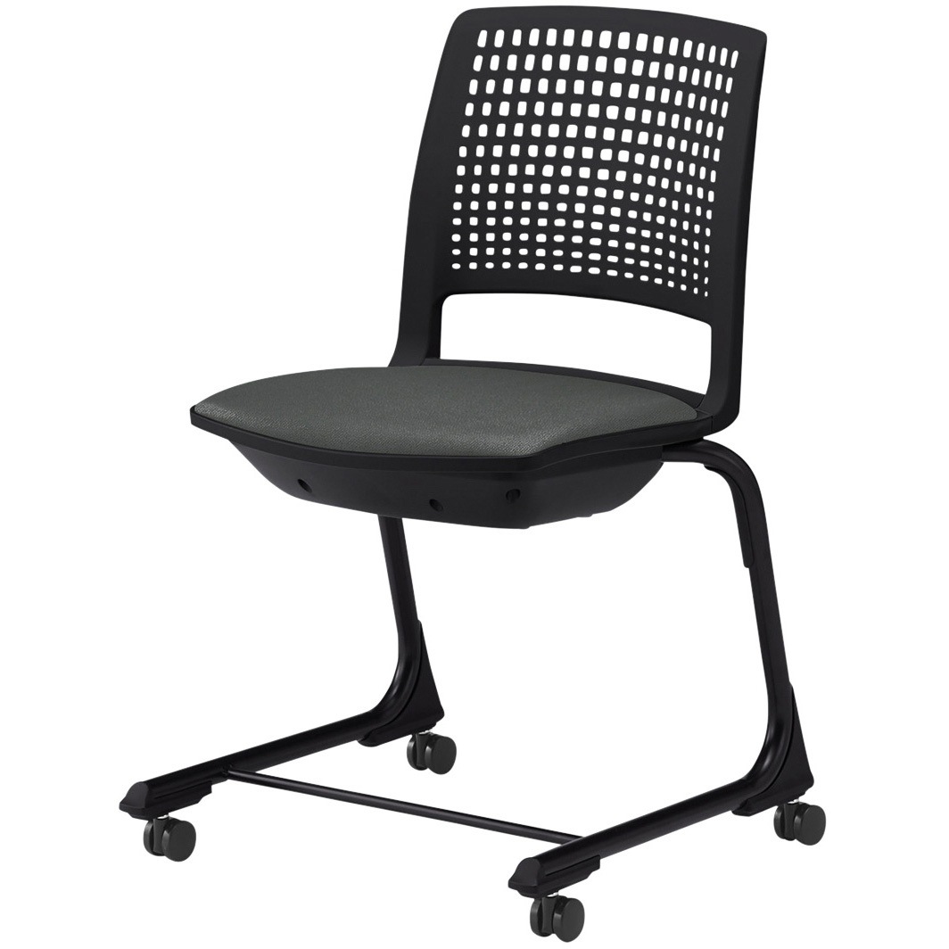 KLD515PV-T1T1C3 レスパス チェア キャスター脚 座パッドタイプ 布地PV<配送時組立サービス付> イトーキ ブラック 高さ785mm幅490mm奥行490mm  KLD515PV-T1T1C3