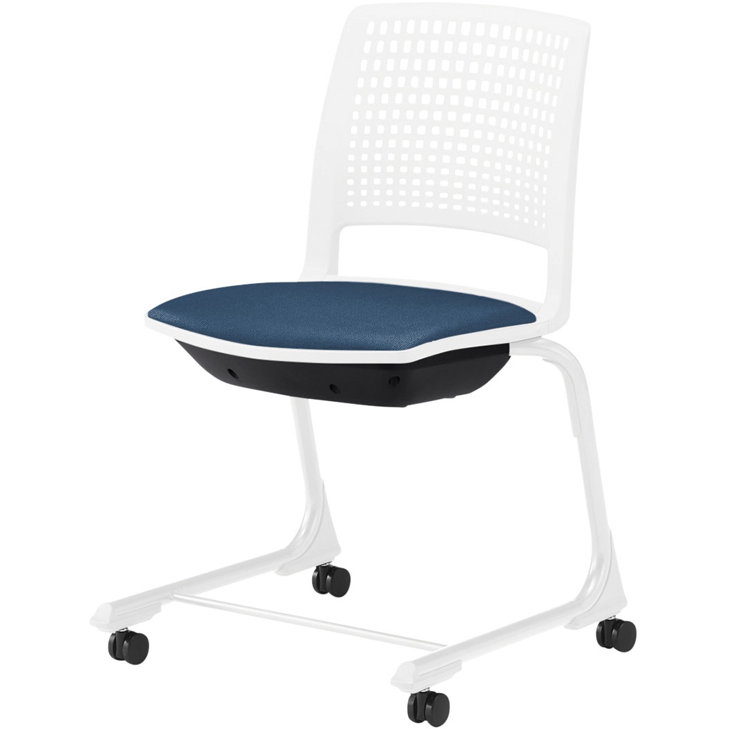 KLD515PV-W9W8N3 レスパス チェア キャスター脚 座パッドタイプ 布地PV<配送時組立サービス付> イトーキ ホワイト 高さ785mm幅490mm奥行490mm  KLD515PV-W9W8N3