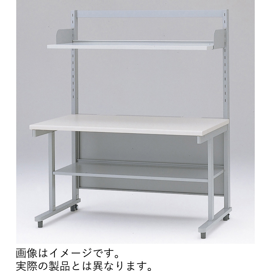 CDS-147GHDN1-WE CDS型 OAテーブル 上棚付・中棚なし W1400×H1460 (上棚板有効D450)<配送時組立サービス付> イトーキ メラミン化粧板貼り ライトグレー色 奥行760mm  CDS-147GHDN1-WE