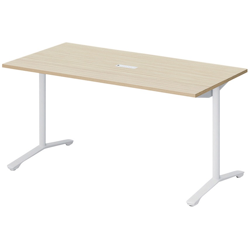 DLJ-157HHTA-WA ノットワーク カフェテーブル T字脚 角型 配線対応キャップ 1500×750<配送時組立サービス付> 1台 イトーキ 【通販モノタロウ】