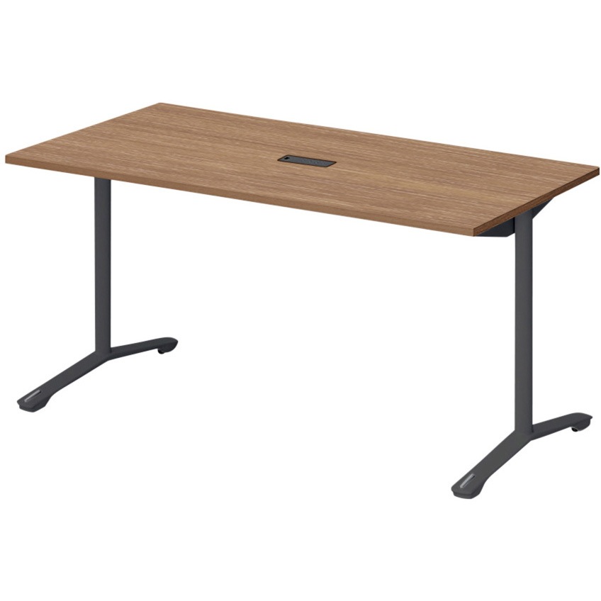 DLJ-157HHTC-TT ノットワーク カフェテーブル T字脚キャスター付 角型 配線対応キャップ 1500×750<配送時組立サービス付> 1台 イトーキ 【通販モノタロウ】