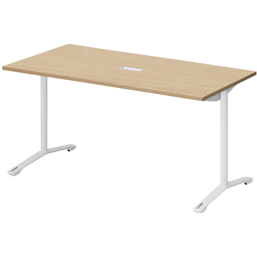 DLJ-157HHTC-WD ノットワーク カフェテーブル T字脚キャスター付 角型 配線対応キャップ 1500×750<配送時組立サービス付> 1台 イトーキ 【通販モノタロウ】