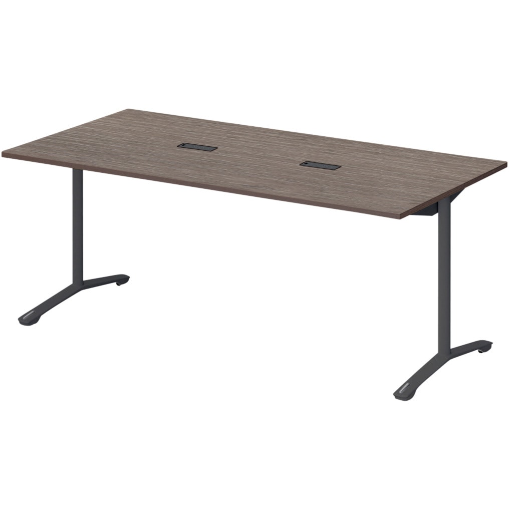 DLJ-189HHTC-TN ノットワーク カフェテーブル T字脚キャスター付 角型 配線対応キャップ 1800×900<配送時組立サービス付> 1台 イトーキ 【通販モノタロウ】