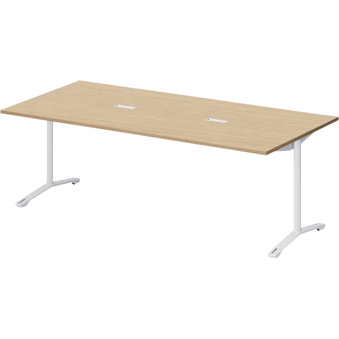 DLJ-210HHTC-WD ノットワーク カフェテーブル T字脚キャスター付 角型 配線対応キャップ 2100×1050<配送時組立サービス付> 1台 イトーキ 【通販モノタロウ】