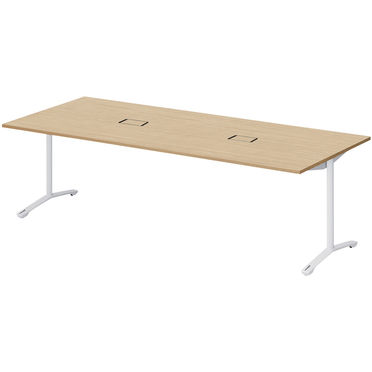 DLJ-240HWTC-WD ノットワーク カフェテーブル T字脚キャスター付 角型 配線対応カバー 2400×1050<配送時組立サービス付> 1台 イトーキ 【通販モノタロウ】