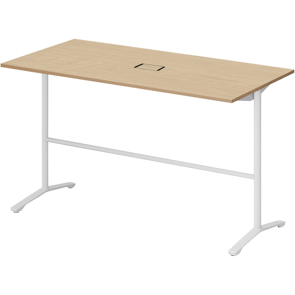 DLJH-189HWTA1WD ノットワーク カフェテーブル ハイタイプ T字脚 角型 配線対応カバー 1800×900<配送時組立サービス付> 1台 イトーキ 【通販モノタロウ】