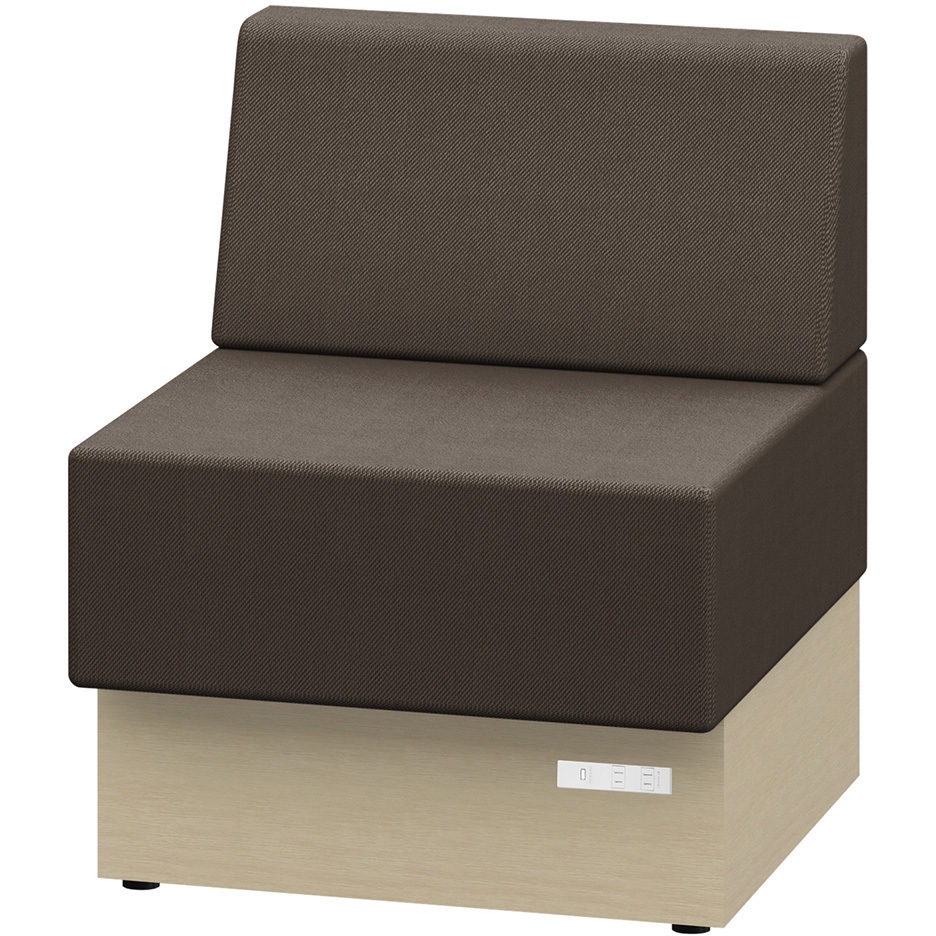 LLL-06SLK-AH4 ノットワーク スタンダードソファ ローバック 直線タイプ コンセント付 W600<配送時組立サービス付> 1台 イトーキ 【通販モノタロウ】