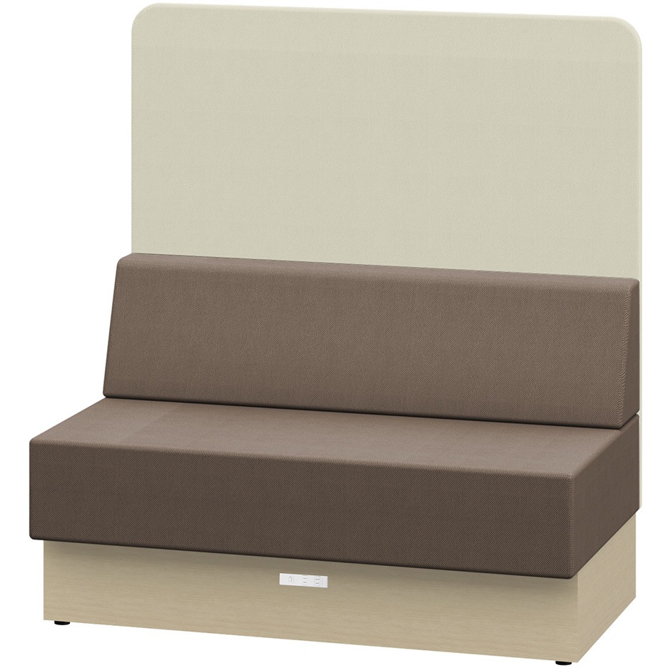 LLL-12SHK-AK2F6 ノットワーク スタンダードソファ ハイバック 直線タイプ コンセント付 W1200<配送時組立サービス付> 1台 イトーキ 【通販モノタロウ】