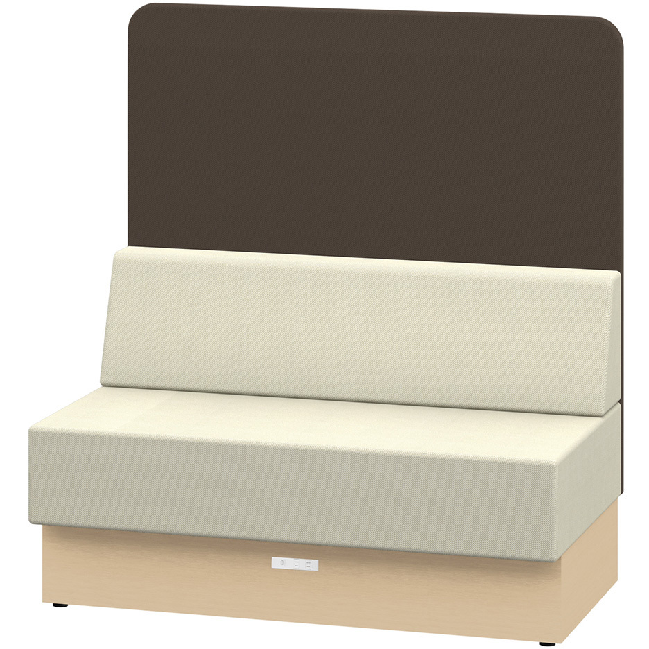 LLL-12SHK-DF6H4 ノットワーク スタンダードソファ ハイバック 直線タイプ コンセント付 W1200<配送時組立サービス付> 1台 イトーキ 【通販モノタロウ】