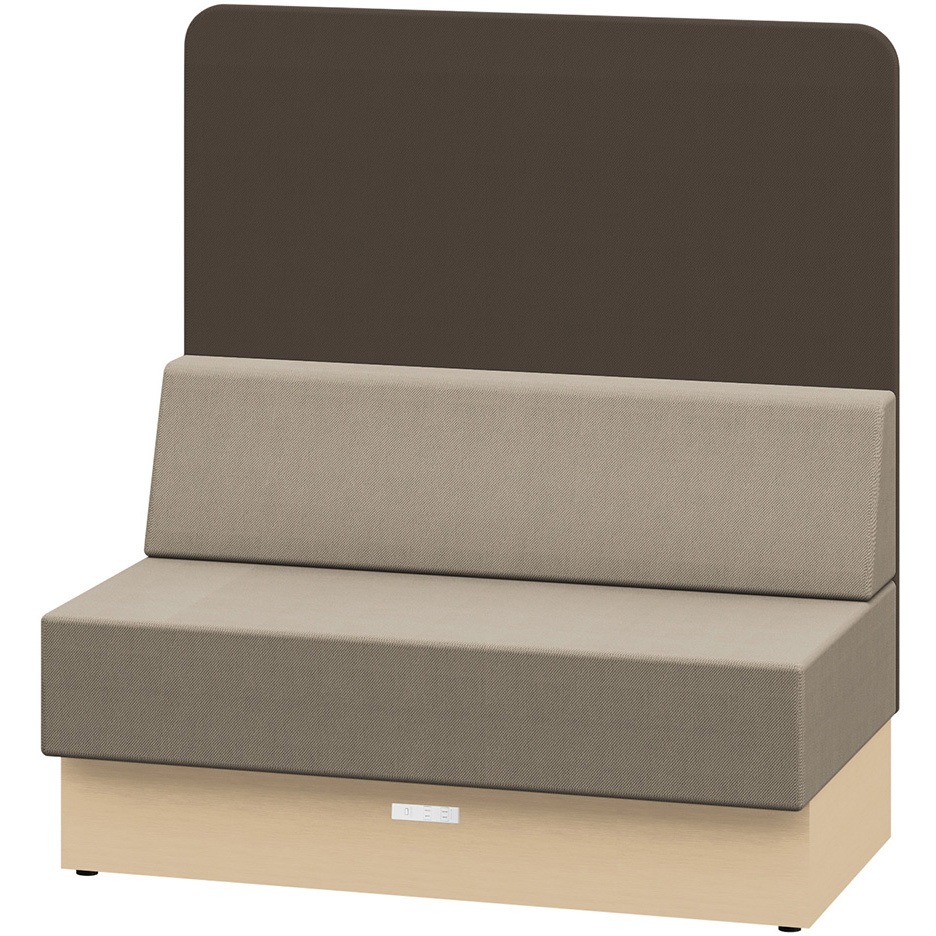 LLL-12SHK-DY3H4 ノットワーク スタンダードソファ ハイバック 直線タイプ コンセント付 W1200<配送時組立サービス付> 1台 イトーキ 【通販モノタロウ】