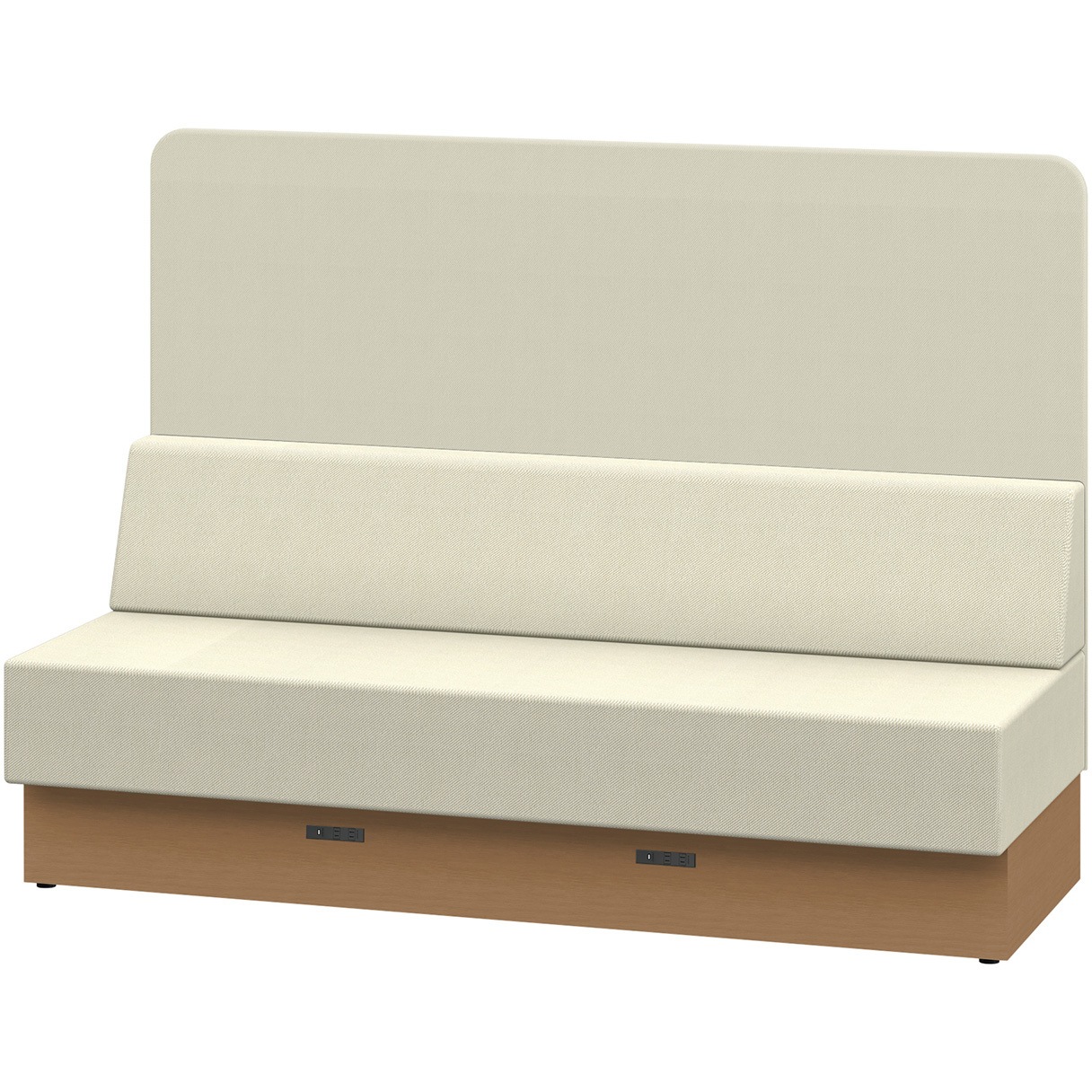 LLL-18SHK-TF6F6 ノットワーク スタンダードソファ ハイバック 直線タイプ コンセント付 W1800<配送時組立サービス付> 1台 イトーキ 【通販モノタロウ】