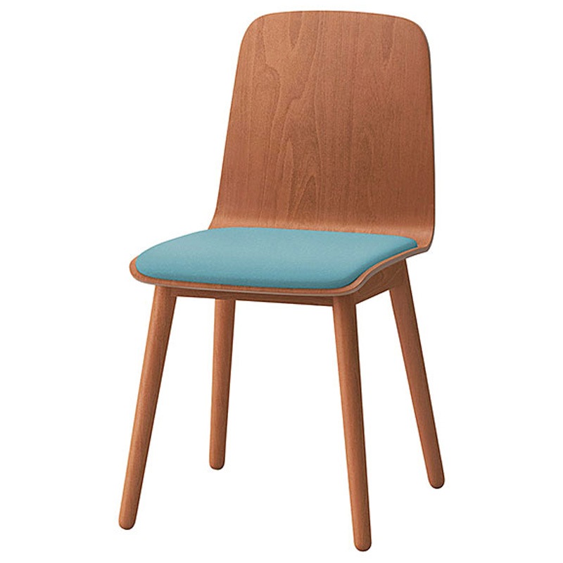 KLL-124DK-MS4 ノットワーク 背座一体木脚チェア クッション付 ビニールレザーDK<配送時組立サービス付> 1台 イトーキ 【通販モノタロウ】