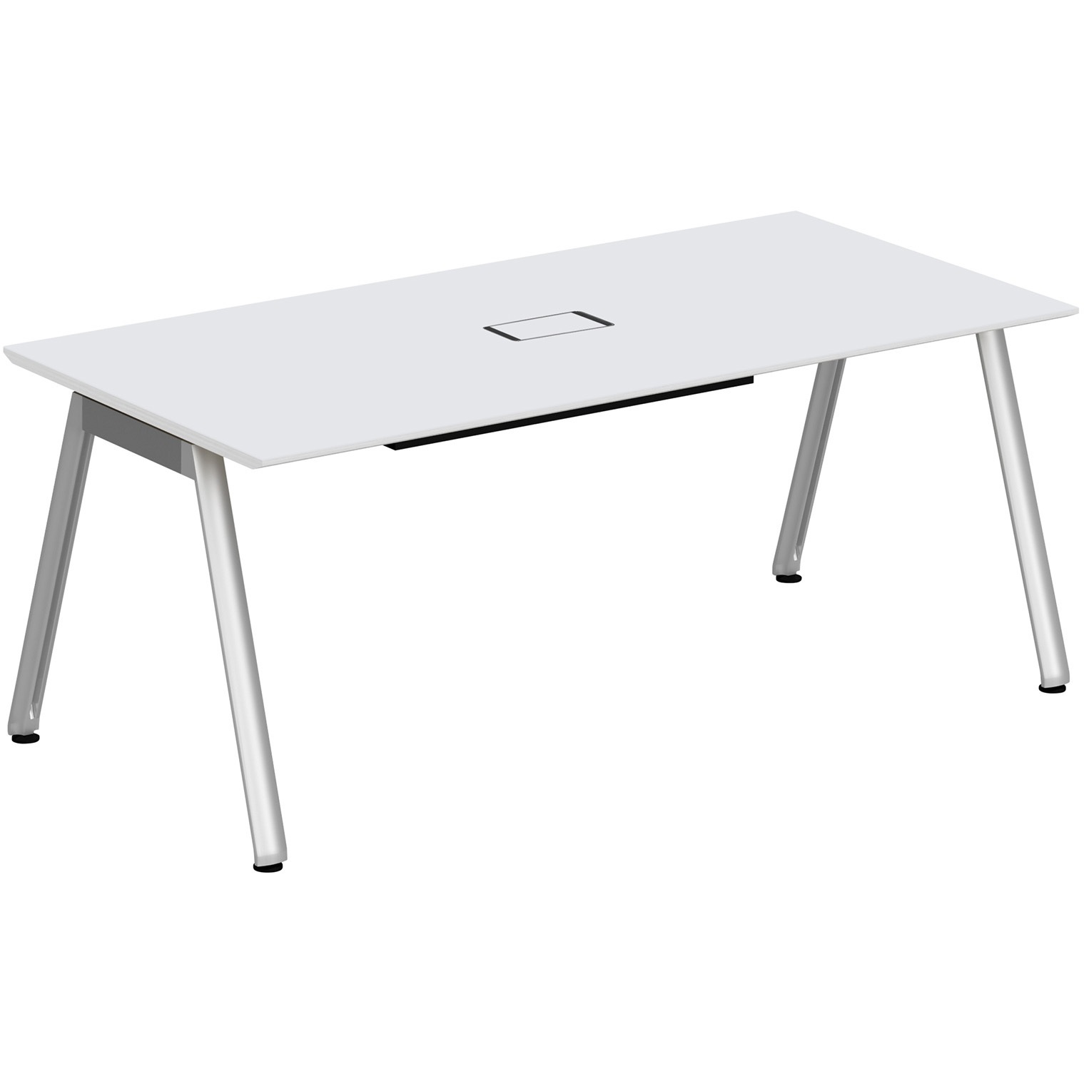 JVT-1809HWPN2PL アフィーノ ミーティングテーブル 角型 配線カバー付 アルミミラー脚 W1800×D900<配送時組立サービス付> 1台 イトーキ 【通販モノタロウ】