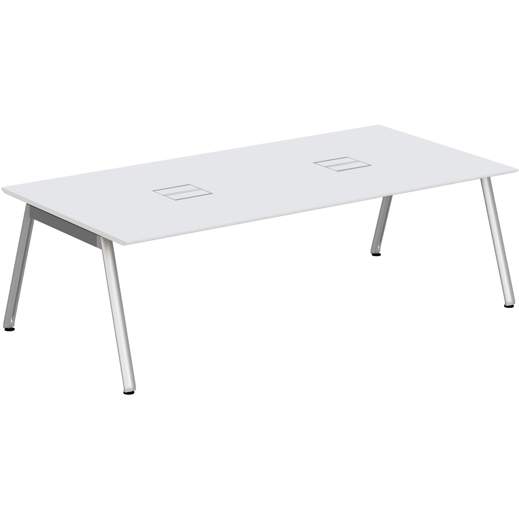 JVT-2412HHPN-PL アフィーノ ミーティングテーブル 角型 配線ユニット付 アルミミラー脚 W2400×D1200<配送時組立サービス付> 1台 イトーキ 【通販モノタロウ】