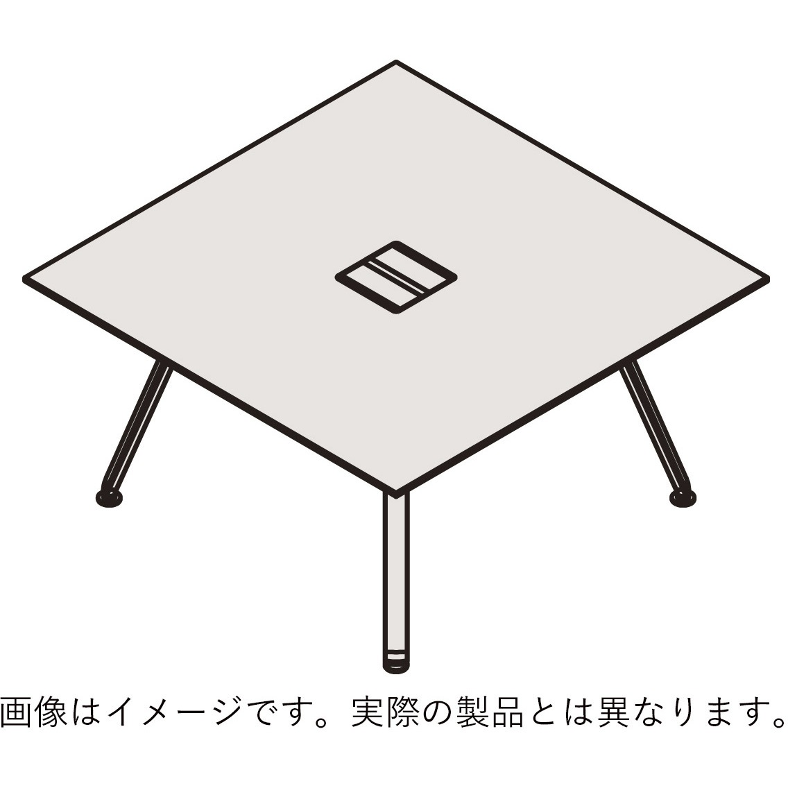 JVT-1212THPN1PH アフィーノ ミーティングテーブル 正方形 配線ユニット付 アルミミラー脚 W1200×D1200<配送時組立サービス付> 1台 イトーキ 【通販モノタロウ】