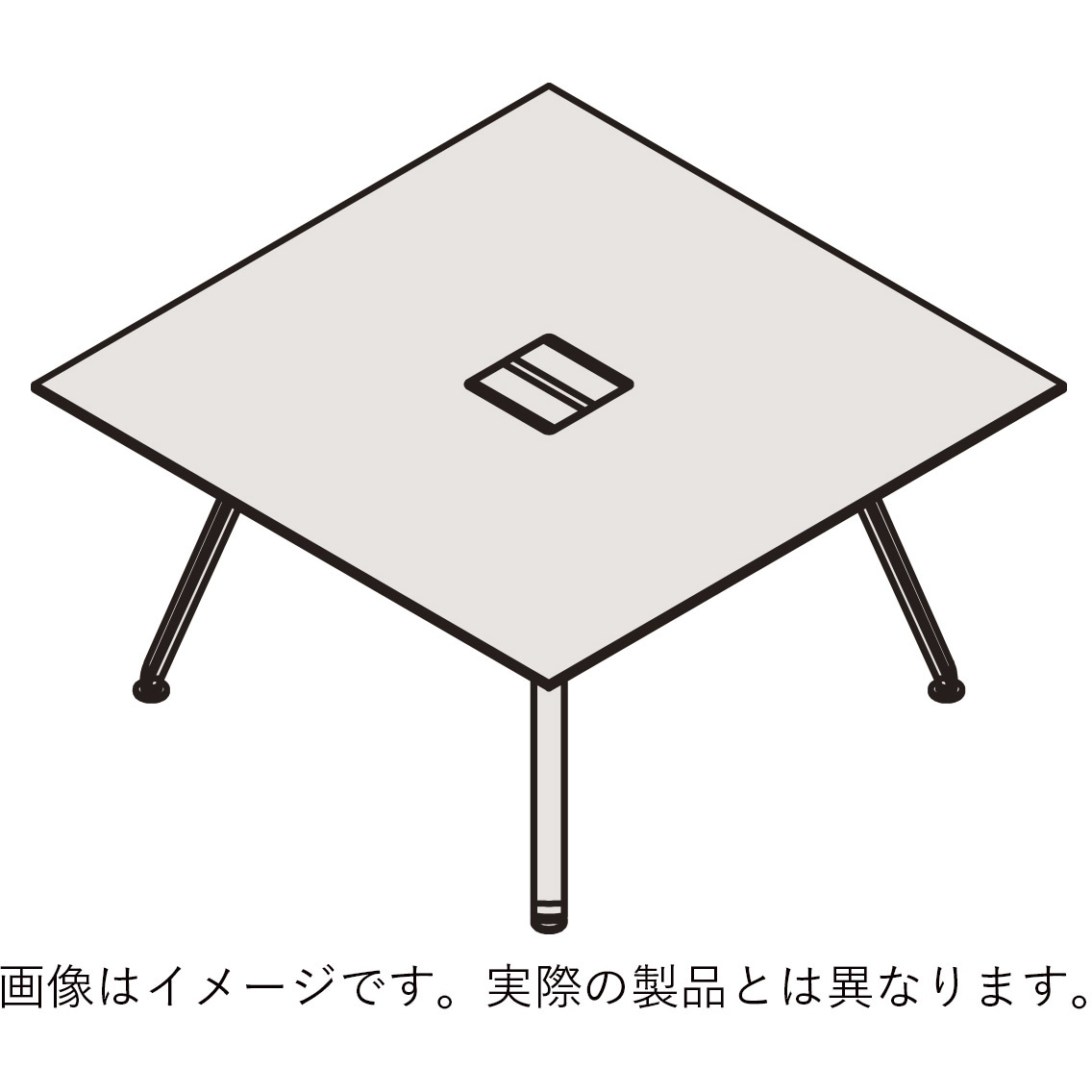 JVT-1212THPN1PM アフィーノ ミーティングテーブル 正方形 配線ユニット付 アルミミラー脚 W1200×D1200<配送時組立サービス付> 1台 イトーキ 【通販モノタロウ】