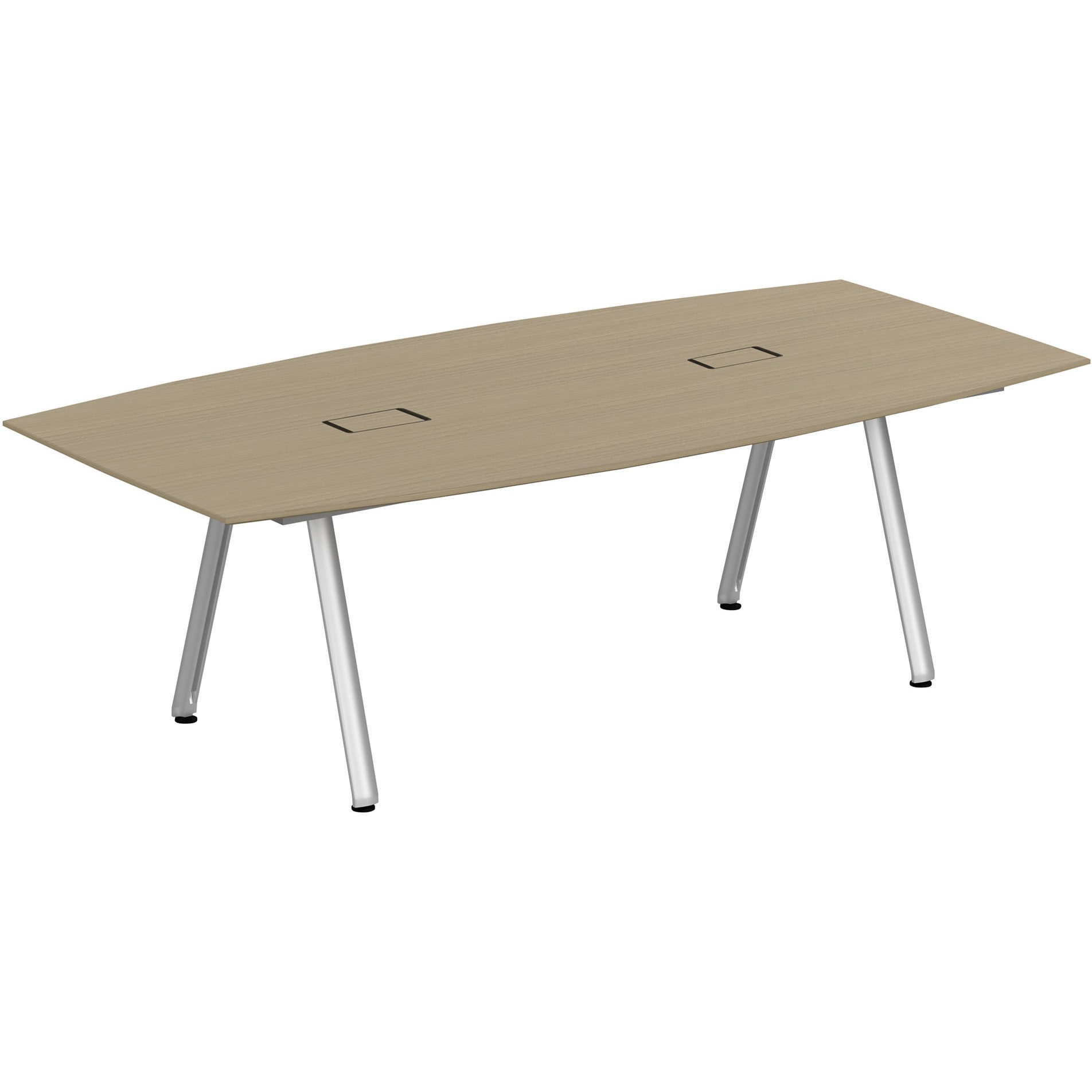 JVT-2412BWPN2PM アフィーノ ミーティングテーブル ボート型 配線カバー付 連結ワイヤリング・アルミミラー脚 W2400<配送時組立サービス付> 1台 イトーキ 【通販モノタロウ】