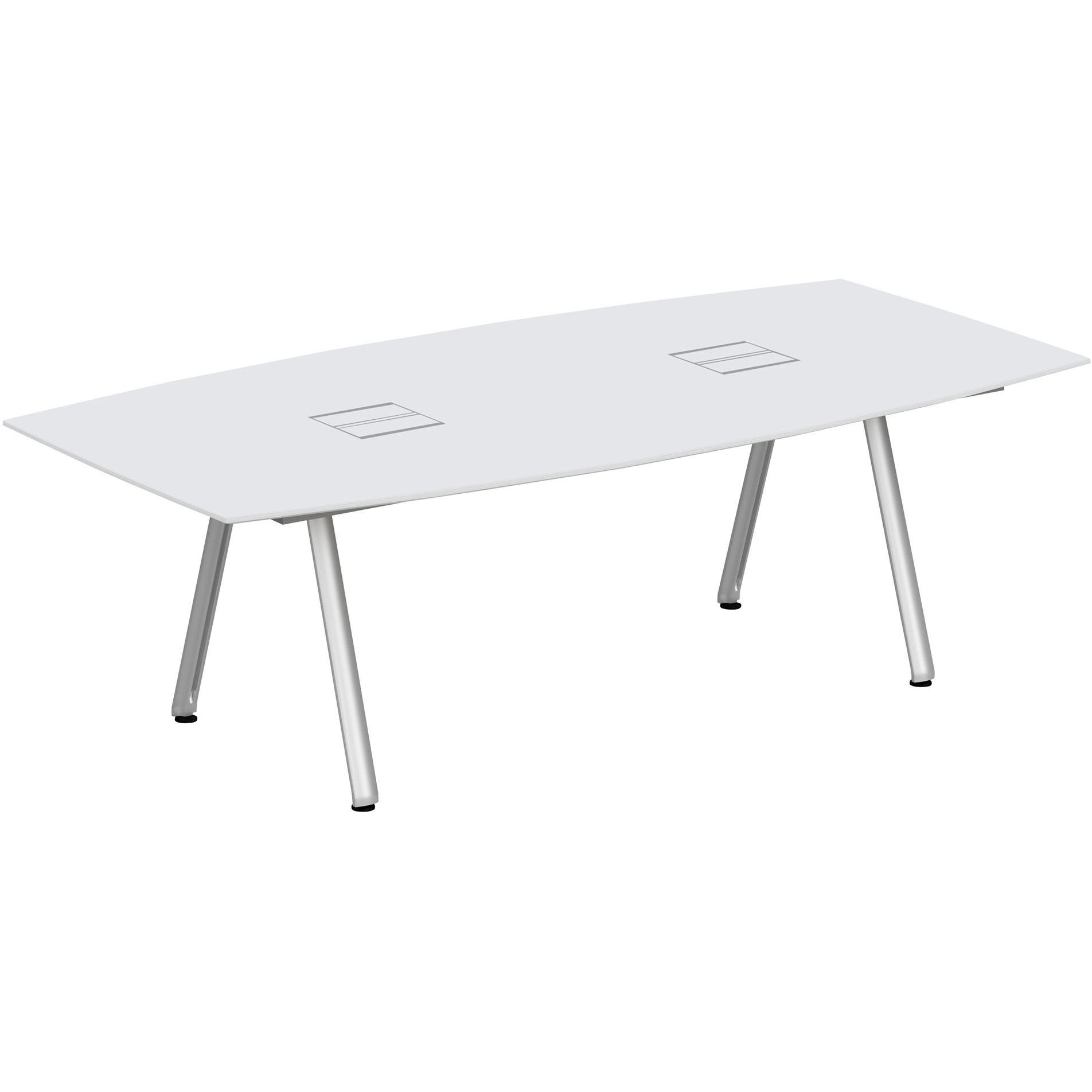 JVT-2412BHPN-PL アフィーノ ミーティングテーブル ボート型 配線ユニット付 連結ワイヤリング・アルミミラー脚 W2400<配送時組立サービス付> 1台 イトーキ 【通販モノタロウ】 149,900円