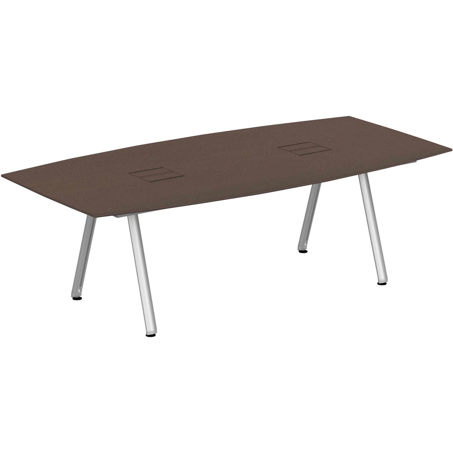 JVT-2412BHPN-PY アフィーノ ミーティングテーブル ボート型 配線ユニット付 連結ワイヤリング・アルミミラー脚 W2400<配送時組立サービス付> 1台 イトーキ 【通販モノタロウ】