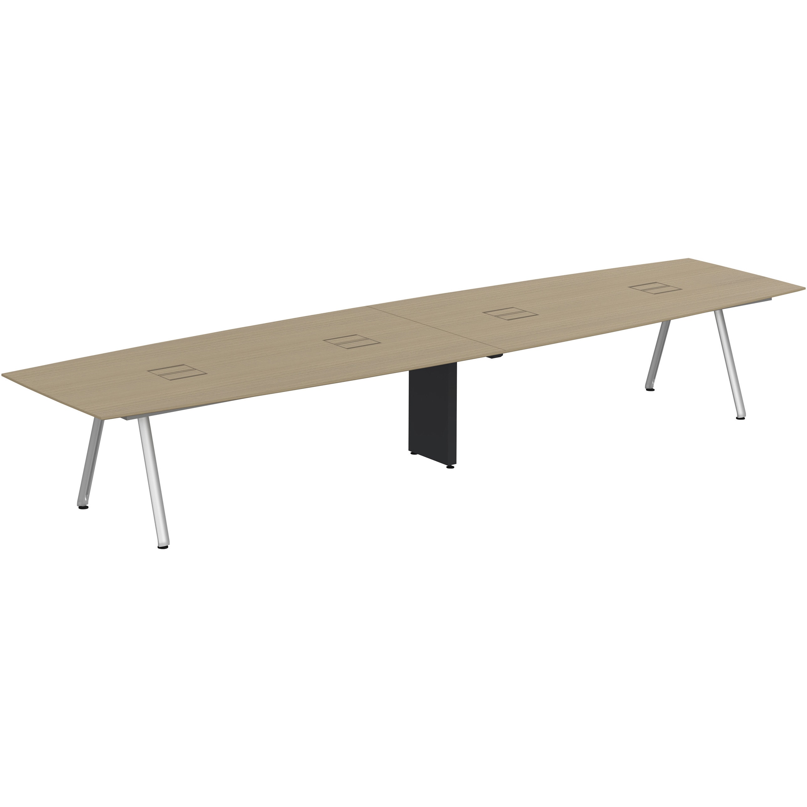 JVT-4812BHPN-PM アフィーノ ミーティングテーブル ボート型 配線ユニット付 連結ワイヤリング・アルミミラー脚 W4800<配送時組立サービス付> 1台 イトーキ 【通販モノタロウ】