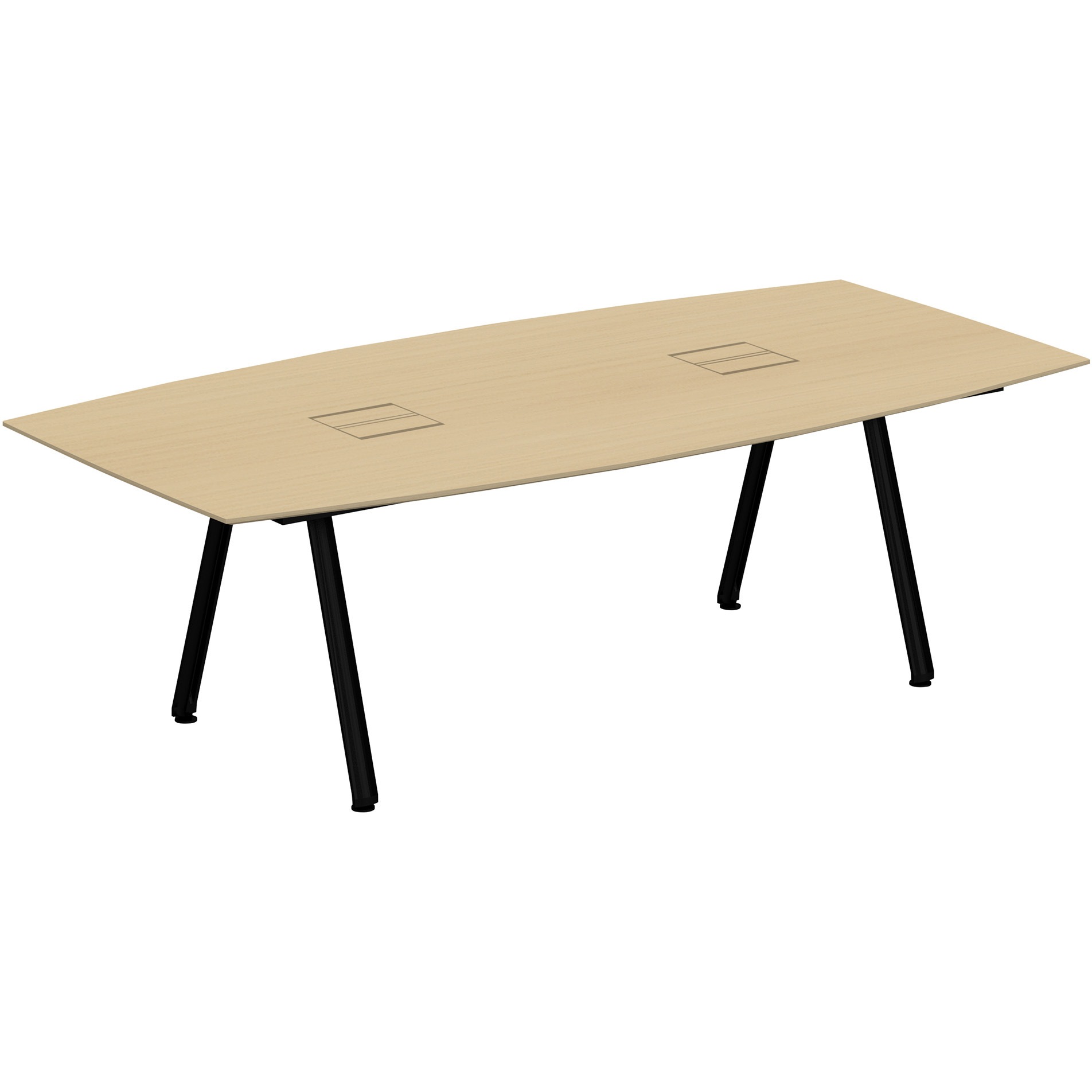 JVT-2412BHTN-TX アフィーノ ミーティングテーブル ボート型 配線ユニット付 連結ワイヤリング・アルミ塗装脚 W2400<配送時組立サービス付> 1台 イトーキ 【通販モノタロウ】