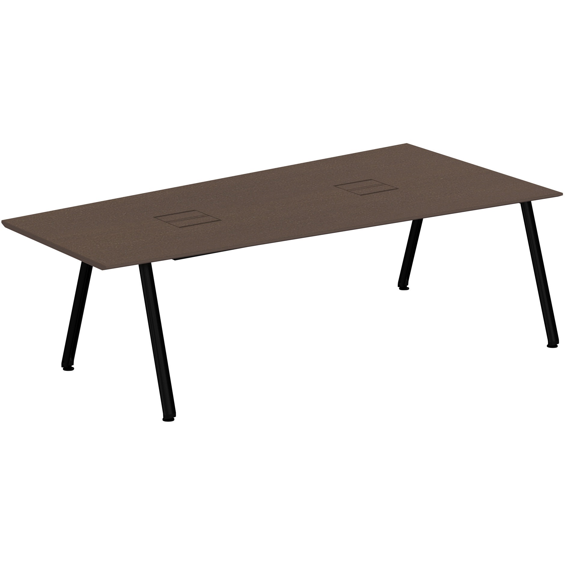 JVT-2412DHTN-TY アフィーノ ミーティングテーブル 台形型 配線ユニット付 連結ワイヤリング・アルミ塗装脚 W2400<配送時組立サービス付> 1台 イトーキ 【通販モノタロウ】