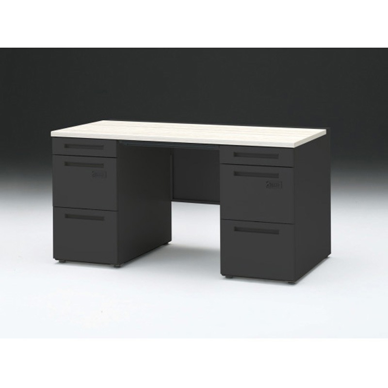 CZR-147BDCK-161 CZRデスク 両袖机 ロングレールタイプ ダイヤル錠 センター引出し付 W1400×D700<配送時組立サービス付> 1台 イトーキ 【通販モノタロウ】